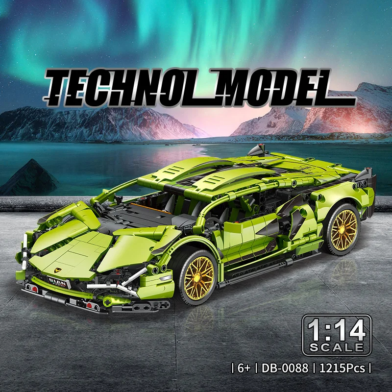 기술 슈퍼 스피드 스포츠카 빌딩 블록 모델 원격 제어  - Model Kit Lamborghini 리뷰 및 가격
