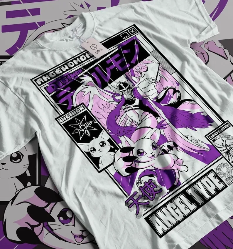 Angemon Shirt Digimon Anime Pa - Model Kit Digimon 리뷰 및 가격